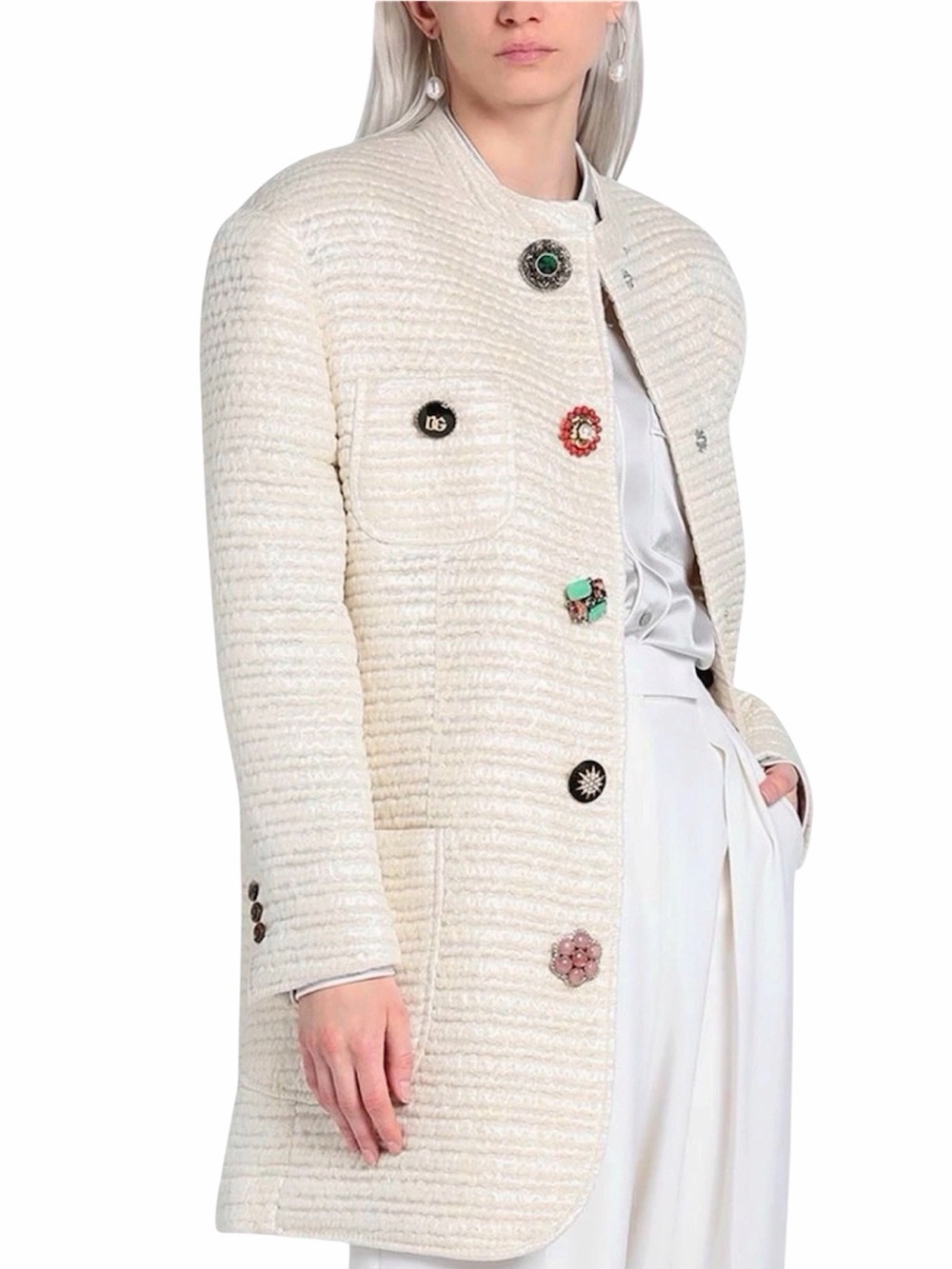 Dolce & Gabbana Bouclé Single-breasted Jacket
